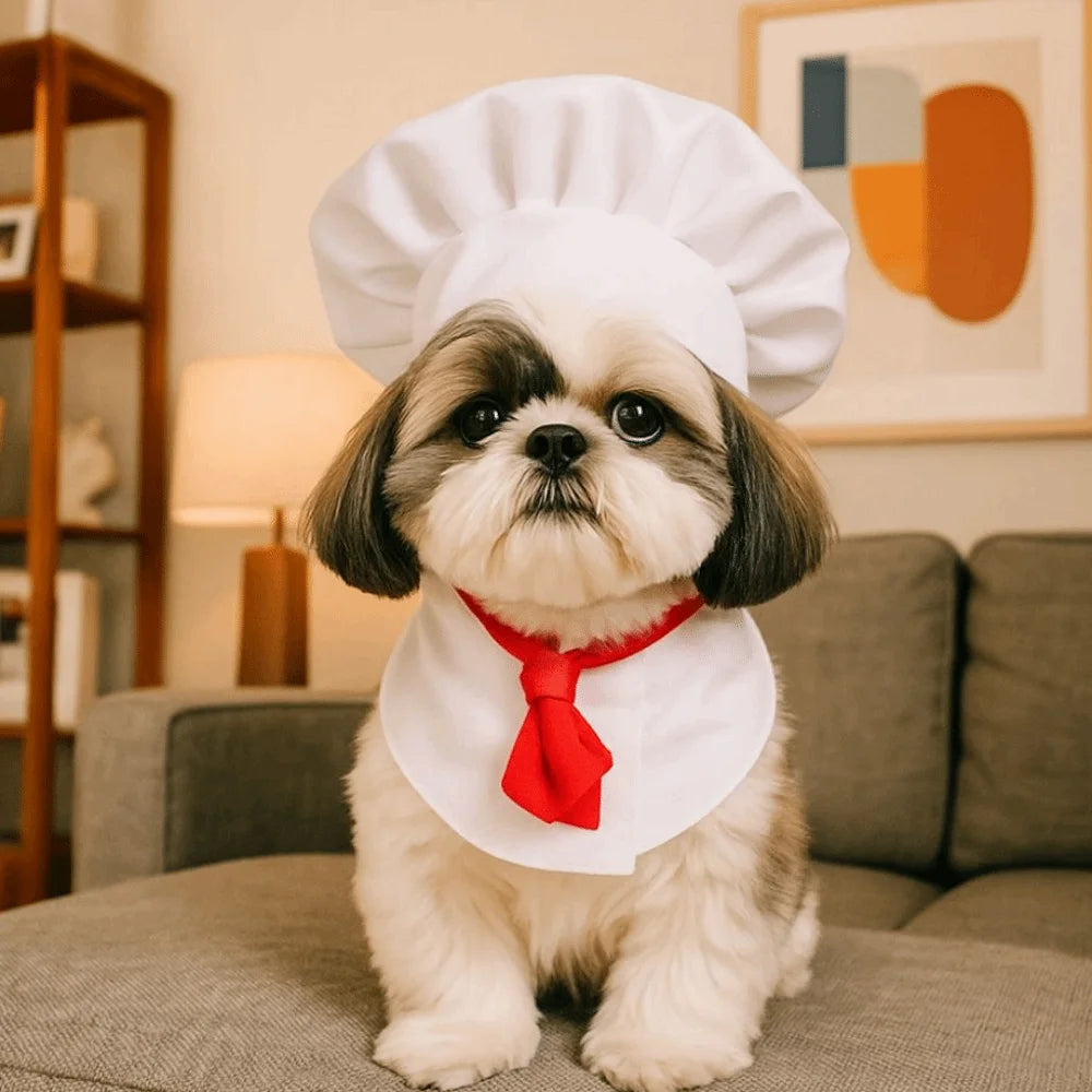 Toque de Chef pour Chien et Chat — Chapeau Ajustable