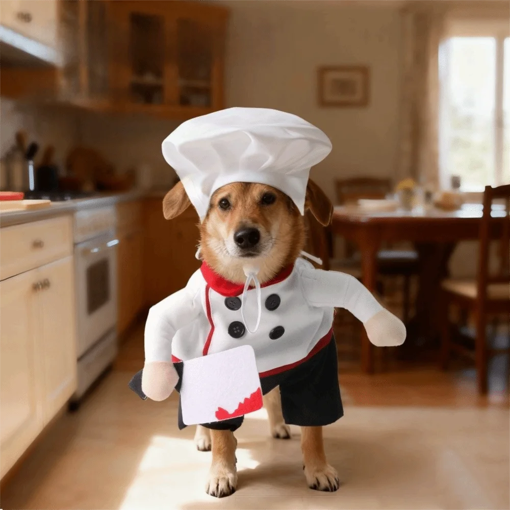 Costume de Chef Cuisinier pour Chien et Chat — Toque et Tablier