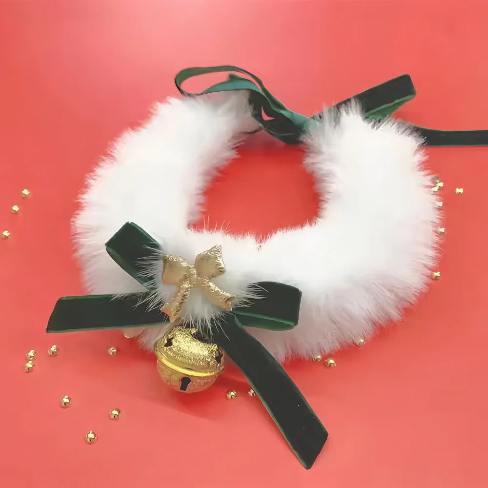 Collier à Nœud de Ruban pour Chien et Chat — Fait Main avec Grelot