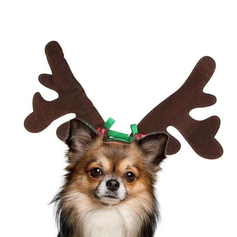 Serre-Tête de Noël pour Chien et Chat — Bois de Renne et Bonnet