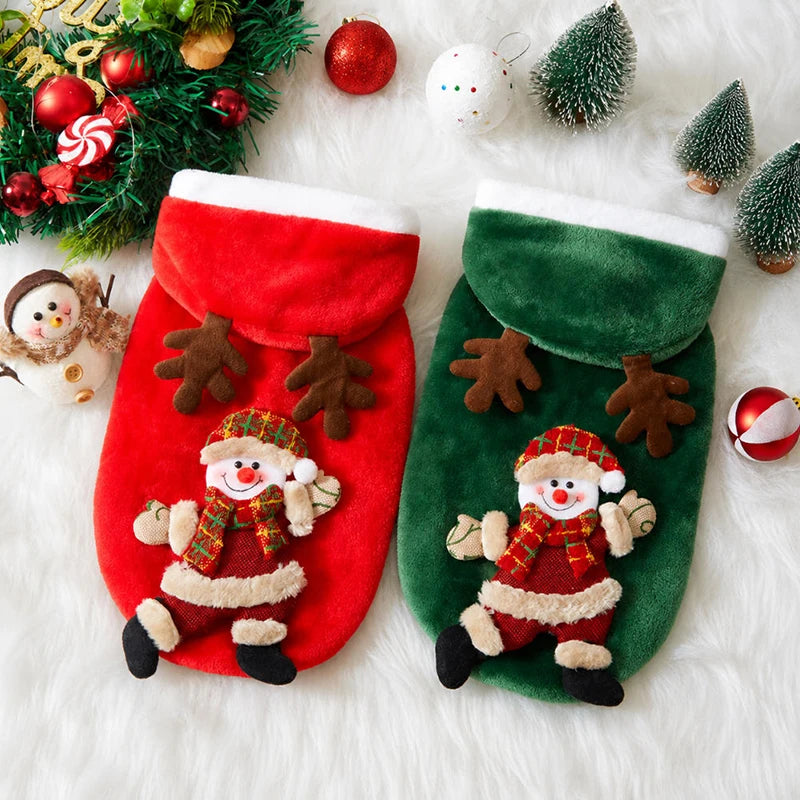Sweat à Capuche de Noël pour Chien et Chat — Flanelle Chaude