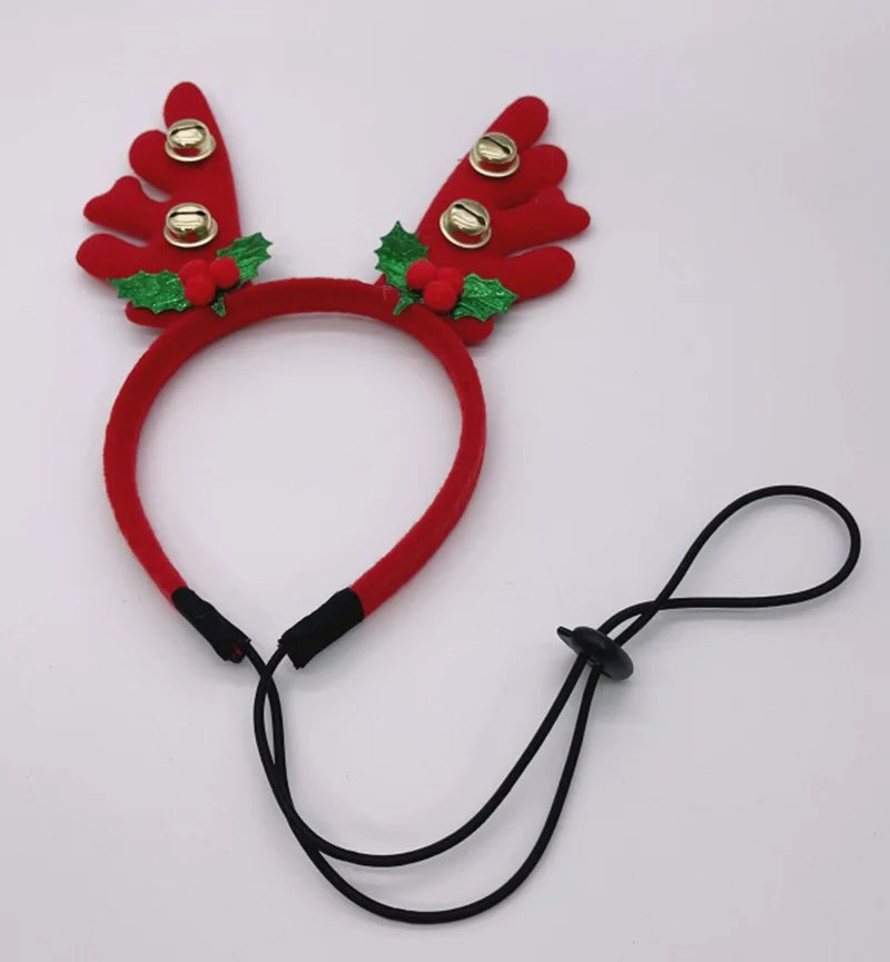 Serre-Tête de Noël pour Chien et Chat — Bois de Renne et Bonnet