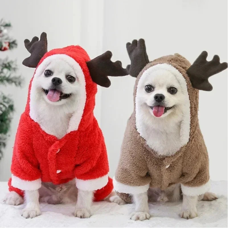 Manteau d'Hiver de Noël pour Chien et Chat — Doublé et Chaud