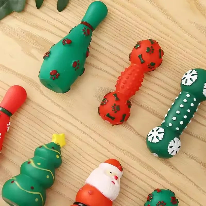 Jouet Couineur de Noël pour Chien — Sapin, Flocon et Boule