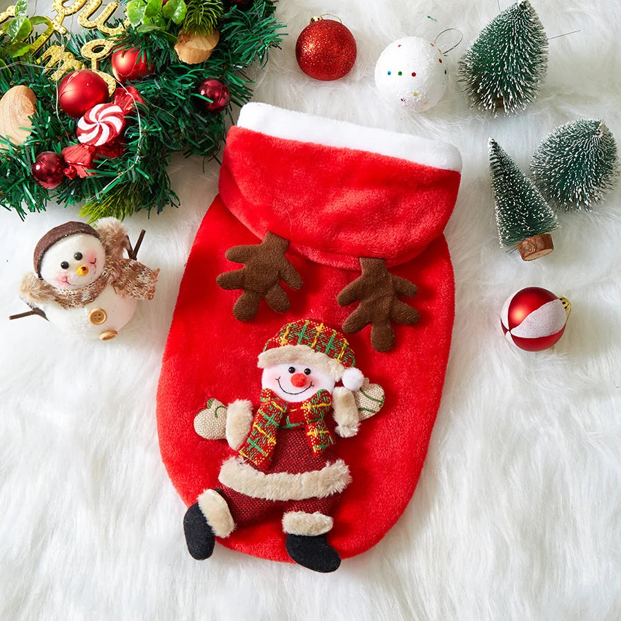 Sweat à Capuche de Noël pour Chien et Chat — Flanelle Chaude