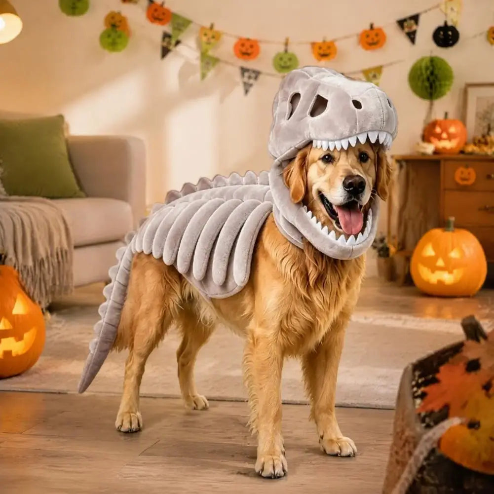 Costume Squelette de Dinosaure pour Chien et Chat — Halloween
