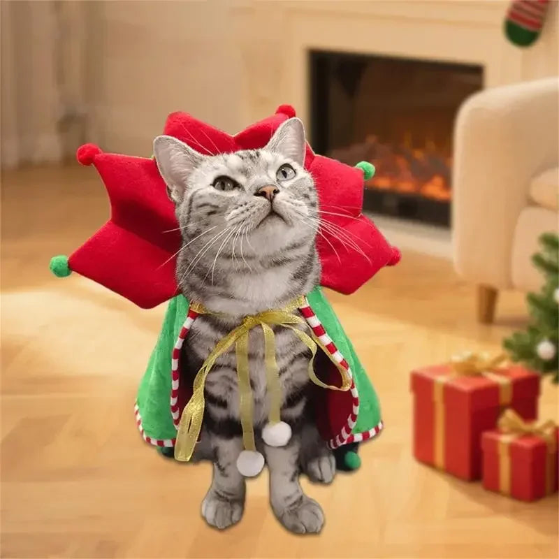 Cape de Noël en Polaire pour Chien et Chat — Taille Unique