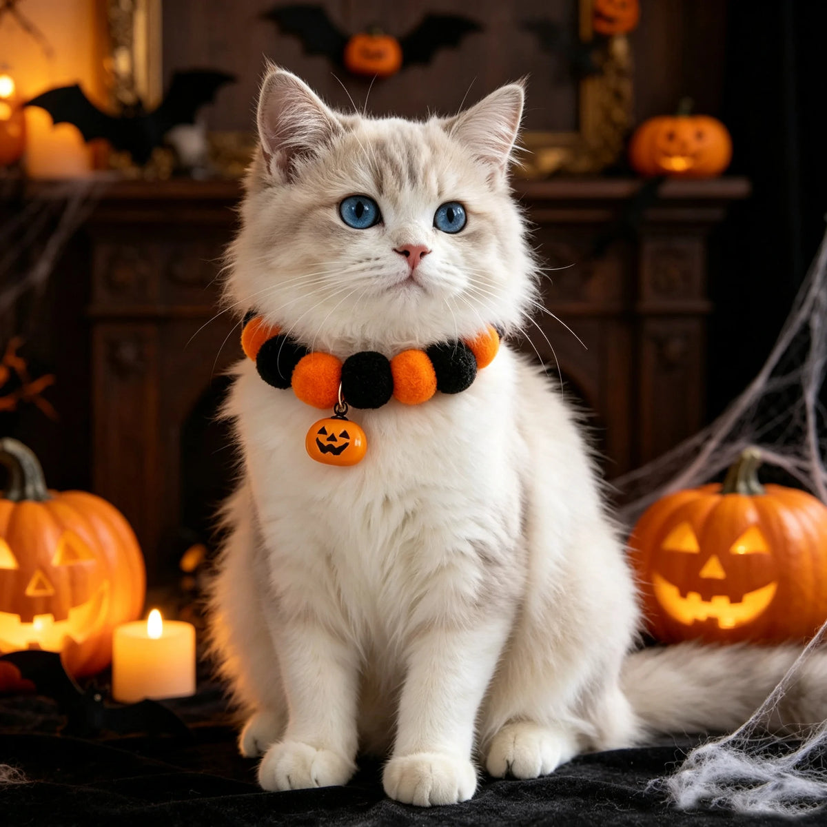 Collier Citrouille d'Halloween pour Chien et Chat — Avec Clochette
