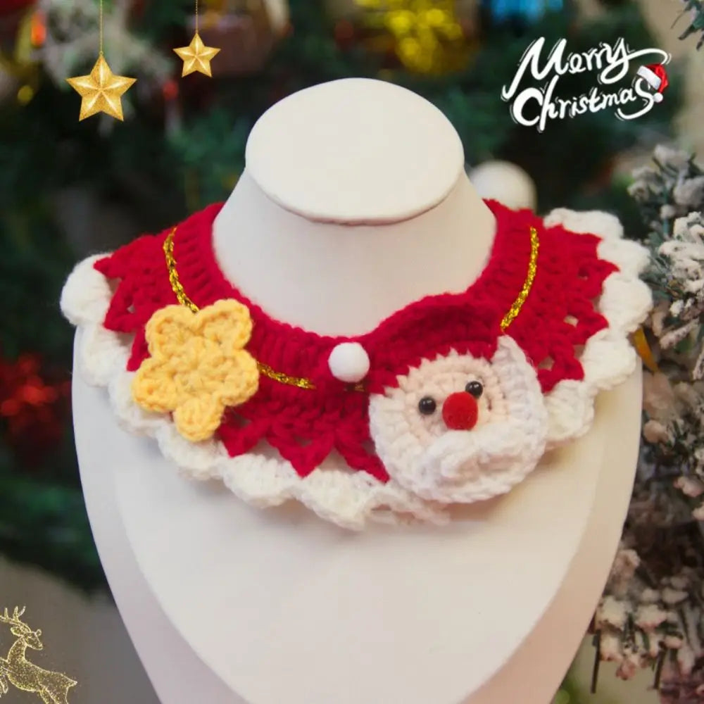 Collier de Noël Tricoté pour Chien et Chat — Laine et Motifs Festifs
