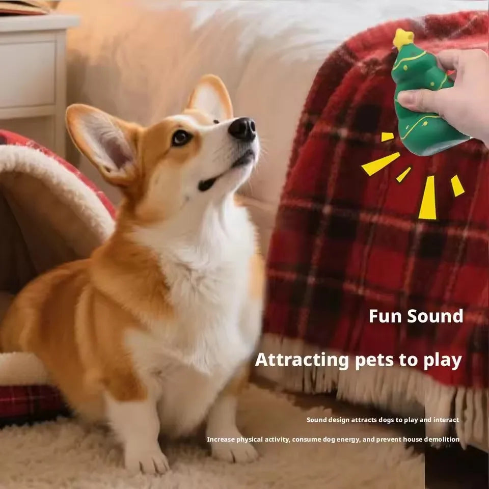 Jouet Couineur de Noël pour Chien — Sapin, Flocon et Boule