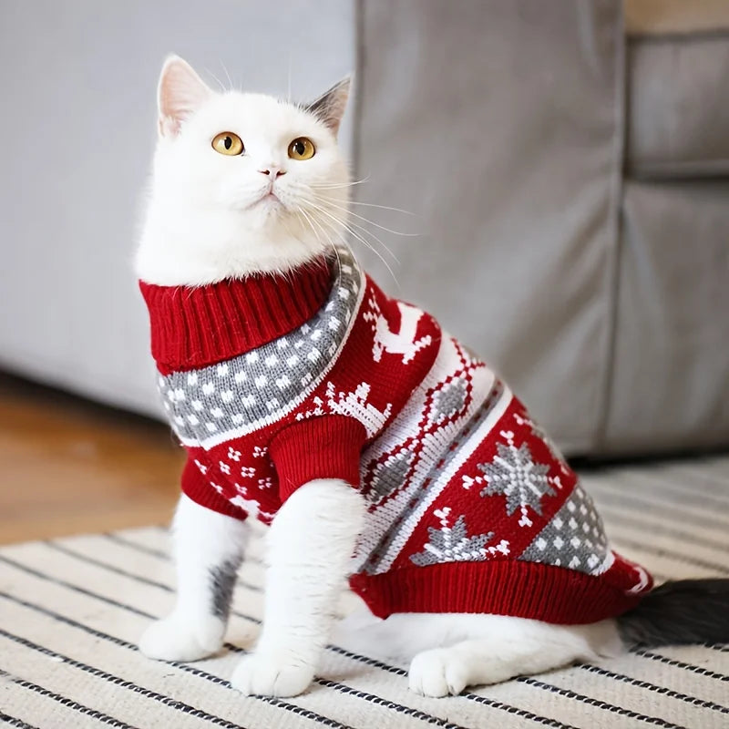 Pull Tricoté en Laine pour Chien et Chat — Chaud pour l'Hiver
