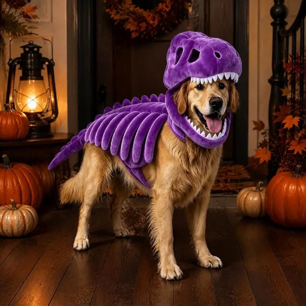 Costume Squelette de Dinosaure pour Chien et Chat — Halloween