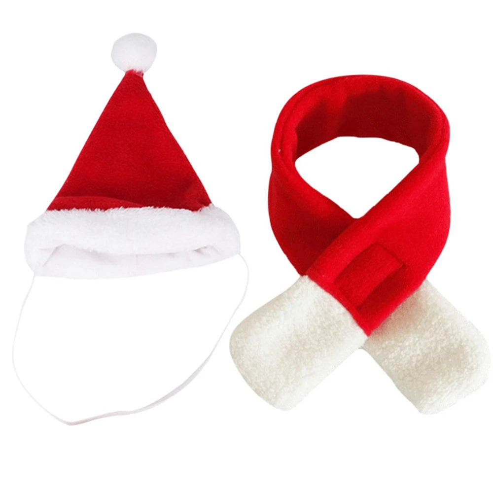 Bonnet et Écharpe de Noël Tricotés pour Chien et Chat — Lots Disponibles