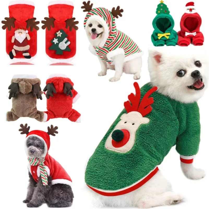 Manteau d'Hiver de Noël pour Chien et Chat — Doublé et Chaud