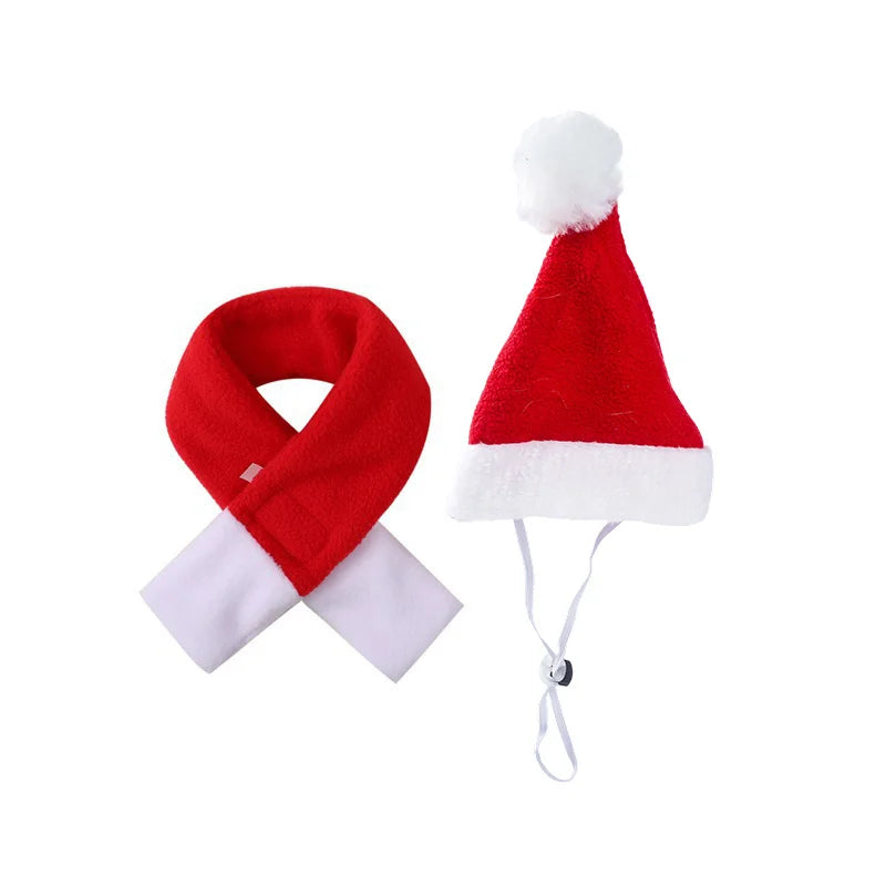 Bonnet et Écharpe de Noël Tricotés pour Chien et Chat — Lots Disponibles