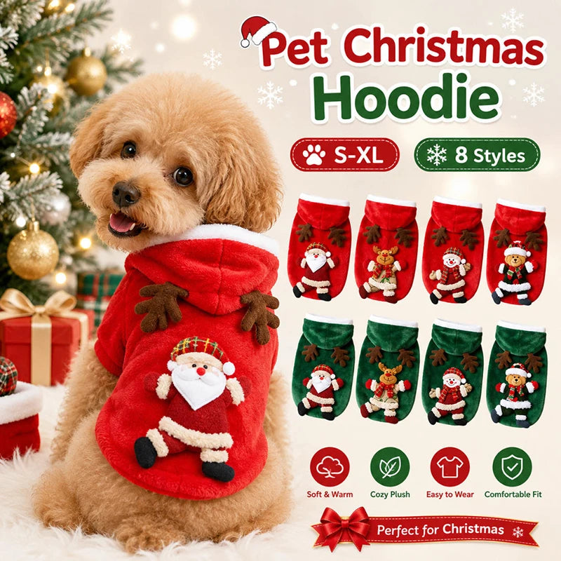 Sweat à Capuche de Noël pour Chien et Chat — Flanelle Chaude