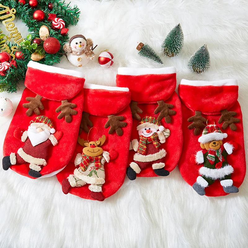 Sweat à Capuche de Noël pour Chien et Chat — Flanelle Chaude