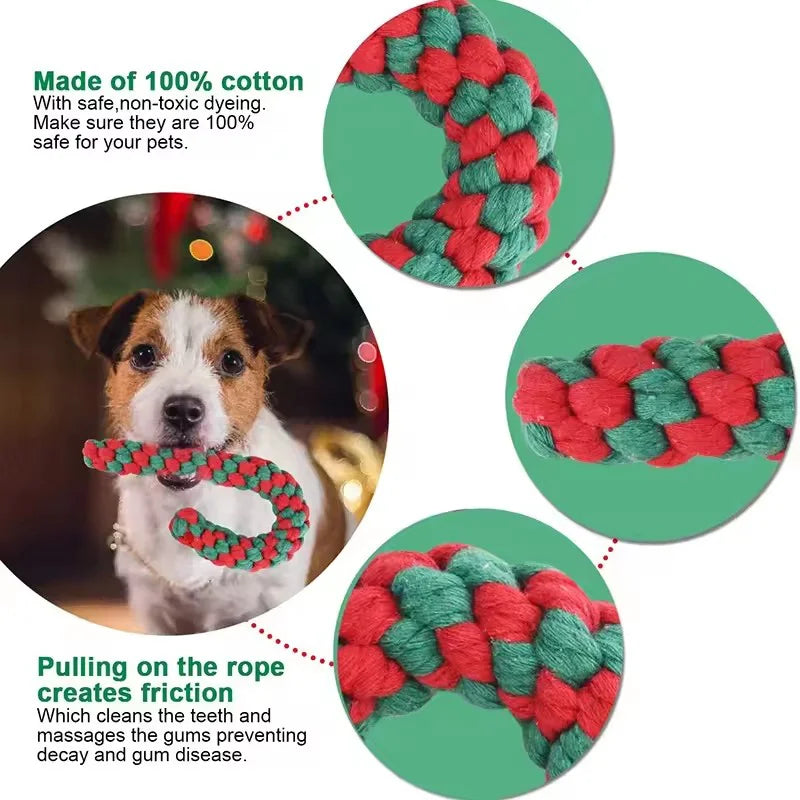Corde à Mâcher pour Chien — Coton Nettoie-Dents, Halloween et Noël