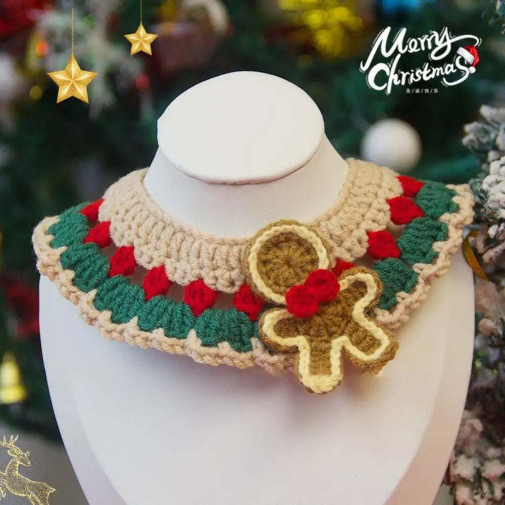 Collier de Noël Tricoté pour Chien et Chat — Laine et Motifs Festifs