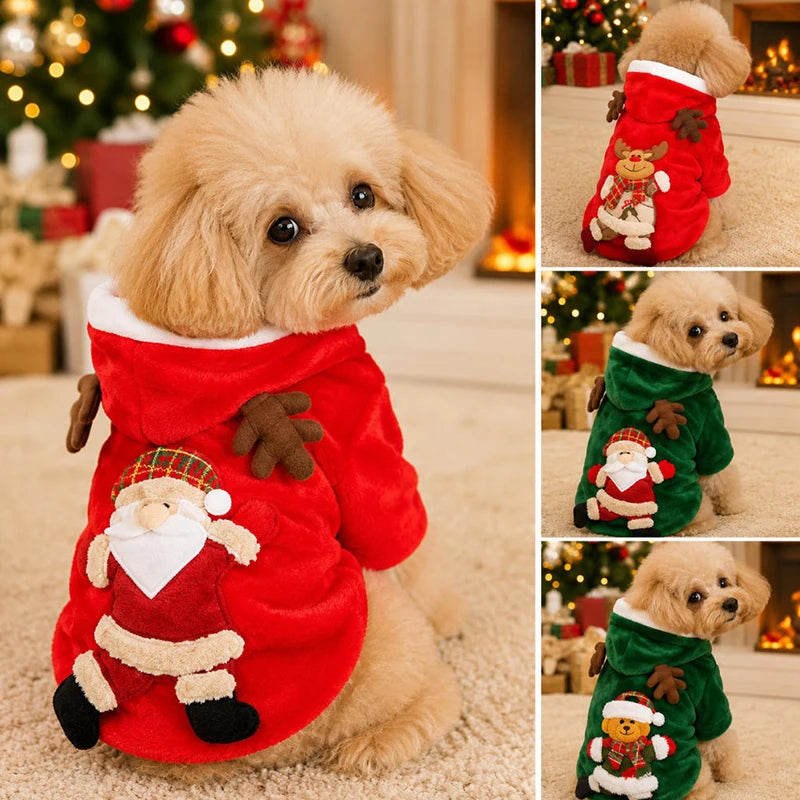 Sweat à Capuche de Noël pour Chien et Chat — Flanelle Chaude