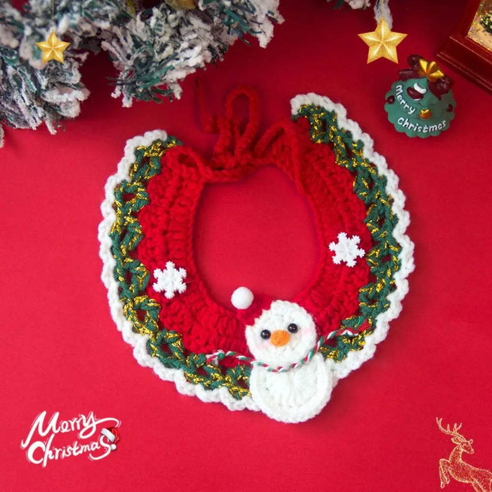 Collier de Noël Tricoté pour Chien et Chat — Laine et Motifs Festifs