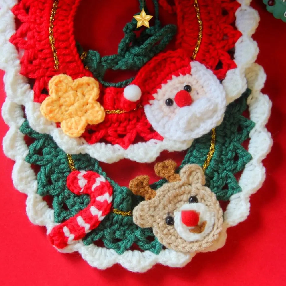 Collier de Noël Tricoté pour Chien et Chat — Laine et Motifs Festifs