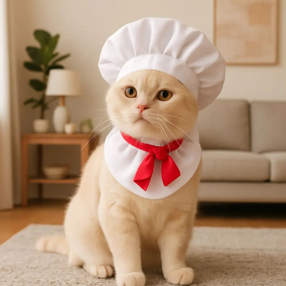 Toque de Chef pour Chien et Chat — Chapeau Ajustable