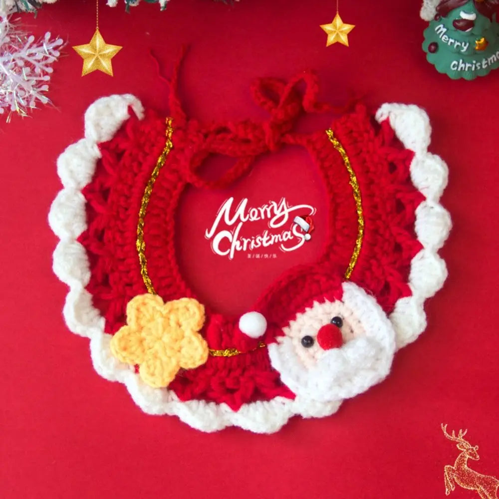 Collier de Noël Tricoté pour Chien et Chat — Laine et Motifs Festifs