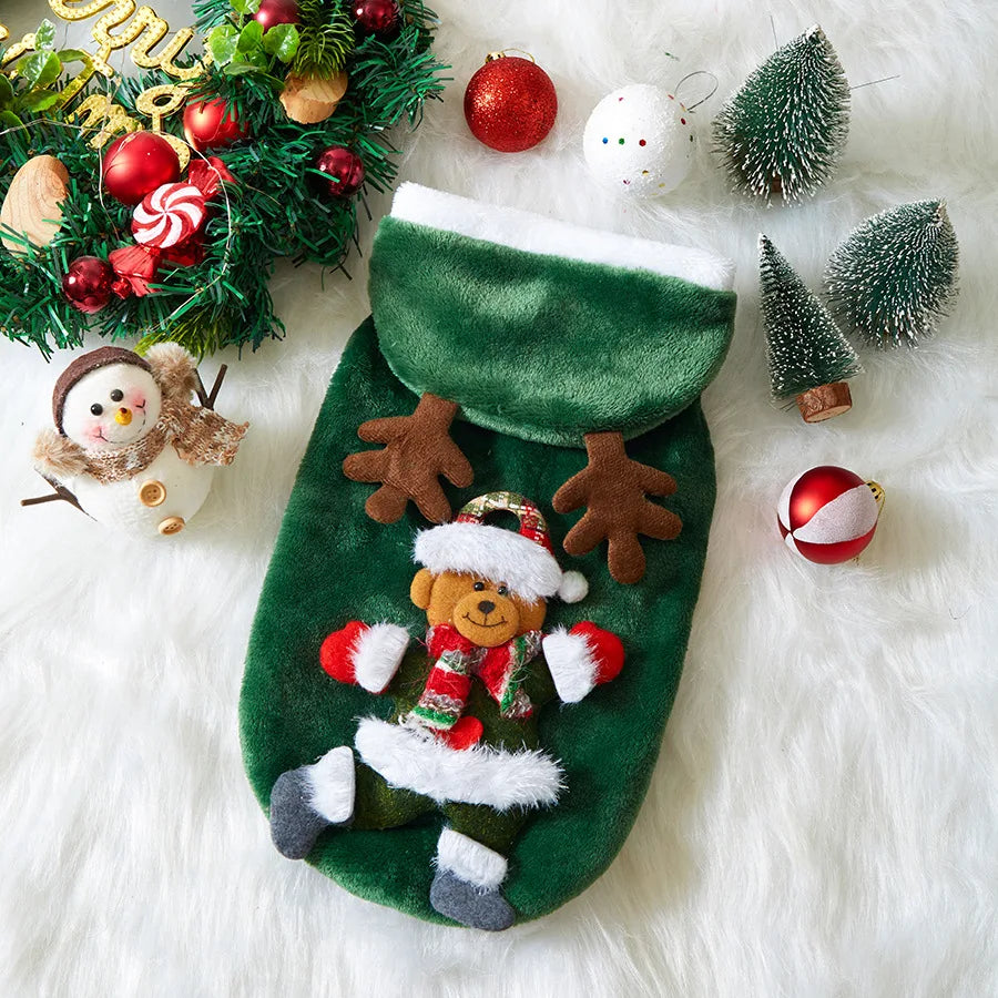 Sweat à Capuche de Noël pour Chien et Chat — Flanelle Chaude