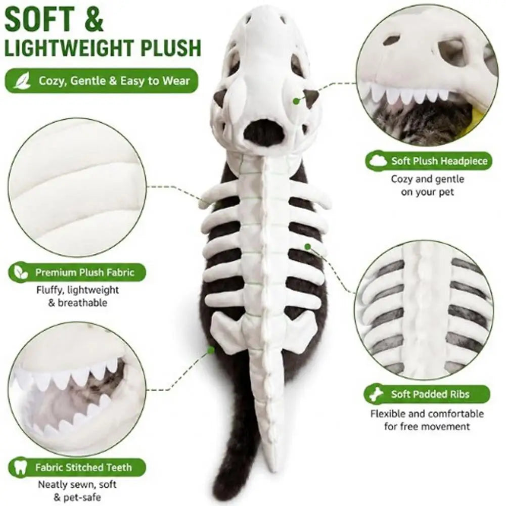 Costume Squelette de Dinosaure pour Chien et Chat — Halloween