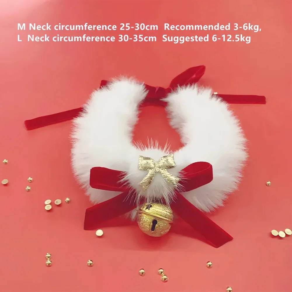 Collier à Nœud de Ruban pour Chien et Chat — Fait Main avec Grelot