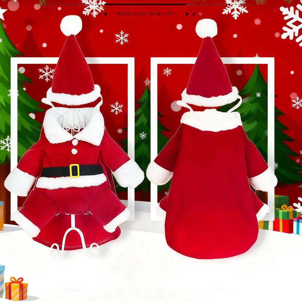 Costume Père Noël pour Chien et Chat — Tenue de Fête Rouge