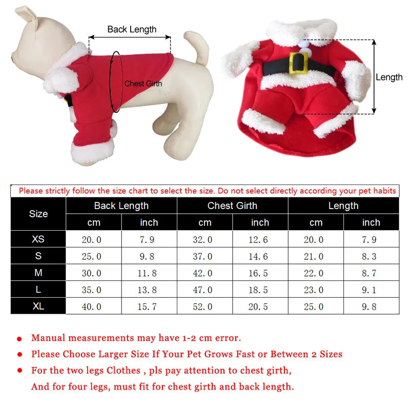Costume Père Noël pour Chien et Chat — Tenue de Fête Rouge
