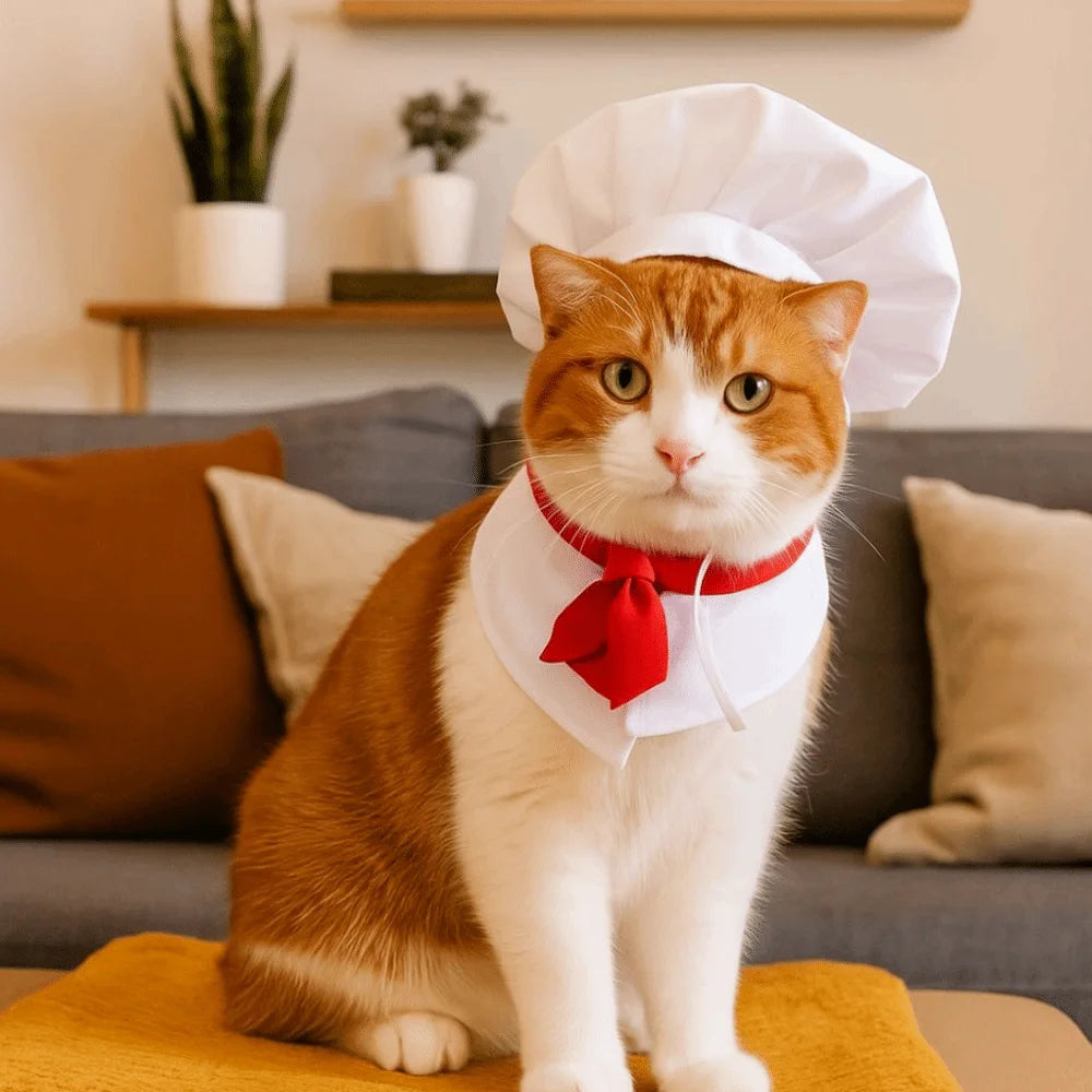 Toque de Chef pour Chien et Chat — Chapeau Ajustable