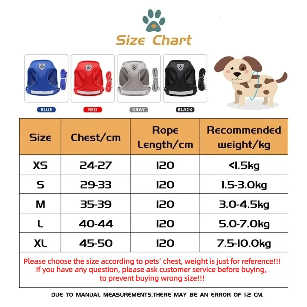 Harnais Anti-Échappement pour Chat et Petit Chien — Laisse Incluse