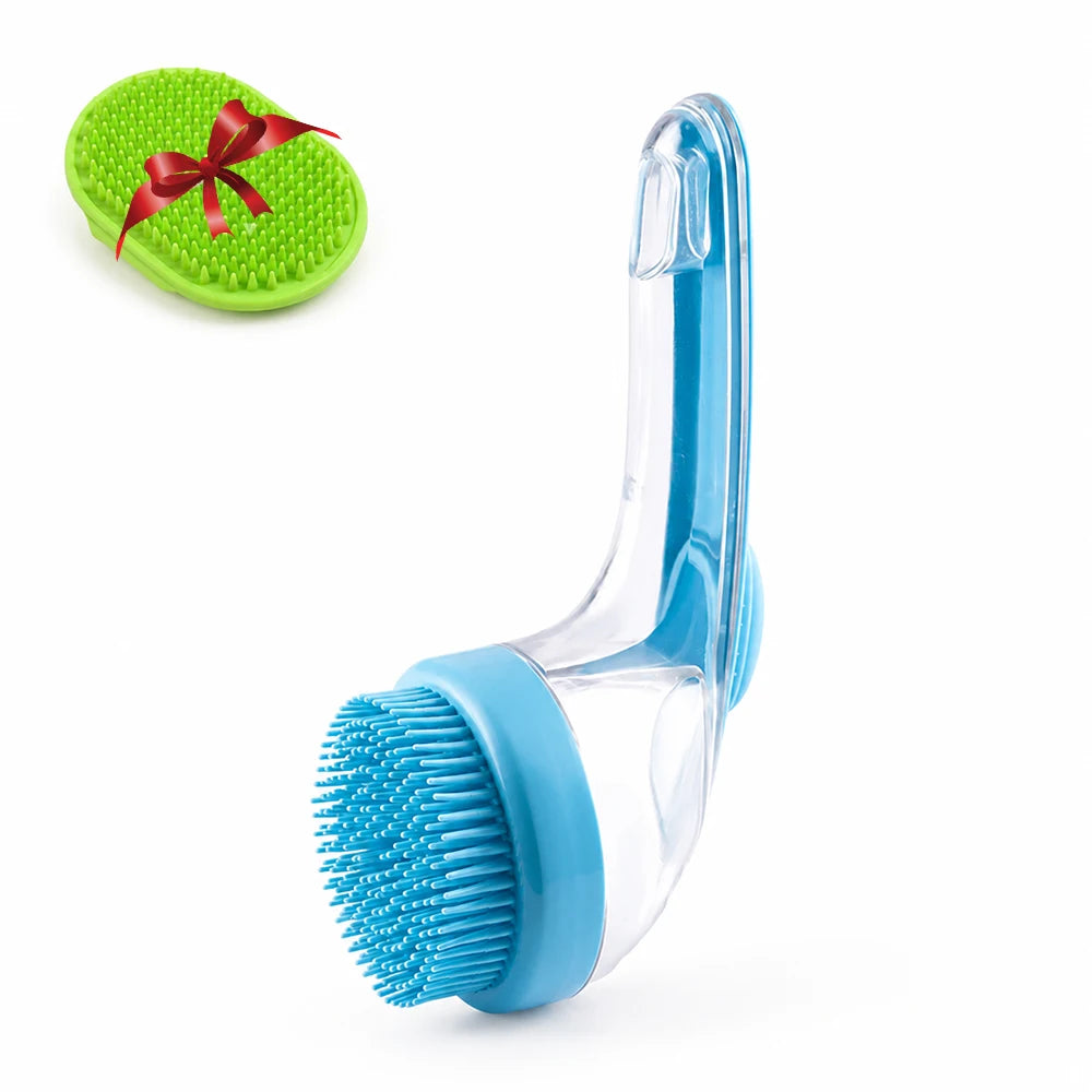 Brosse de Bain pour Chien — Distributeur de Shampoing Intégré