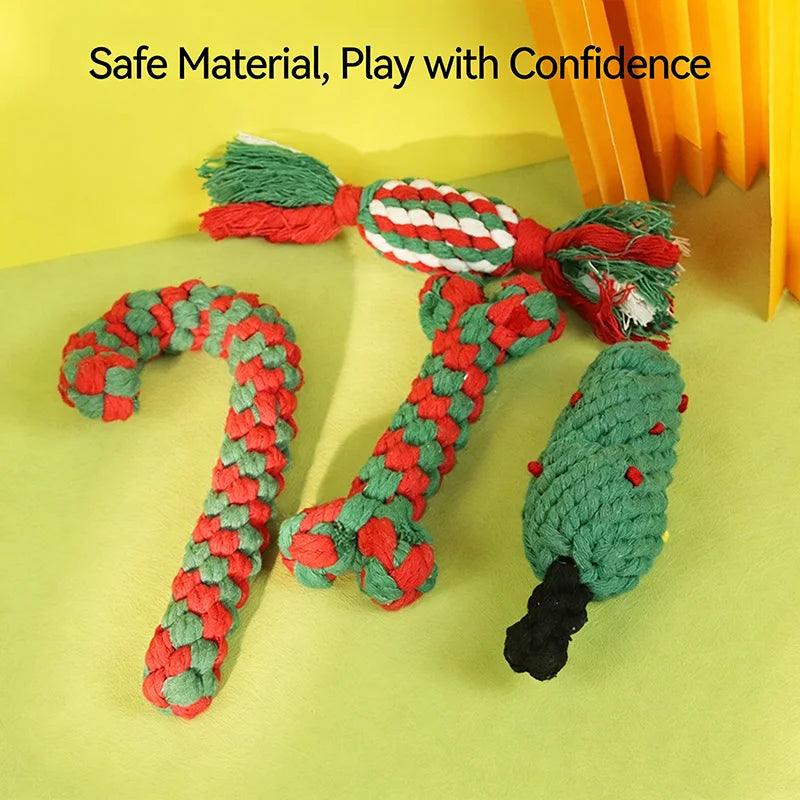 Corde à Mâcher pour Chien — Coton Nettoie-Dents, Halloween et Noël