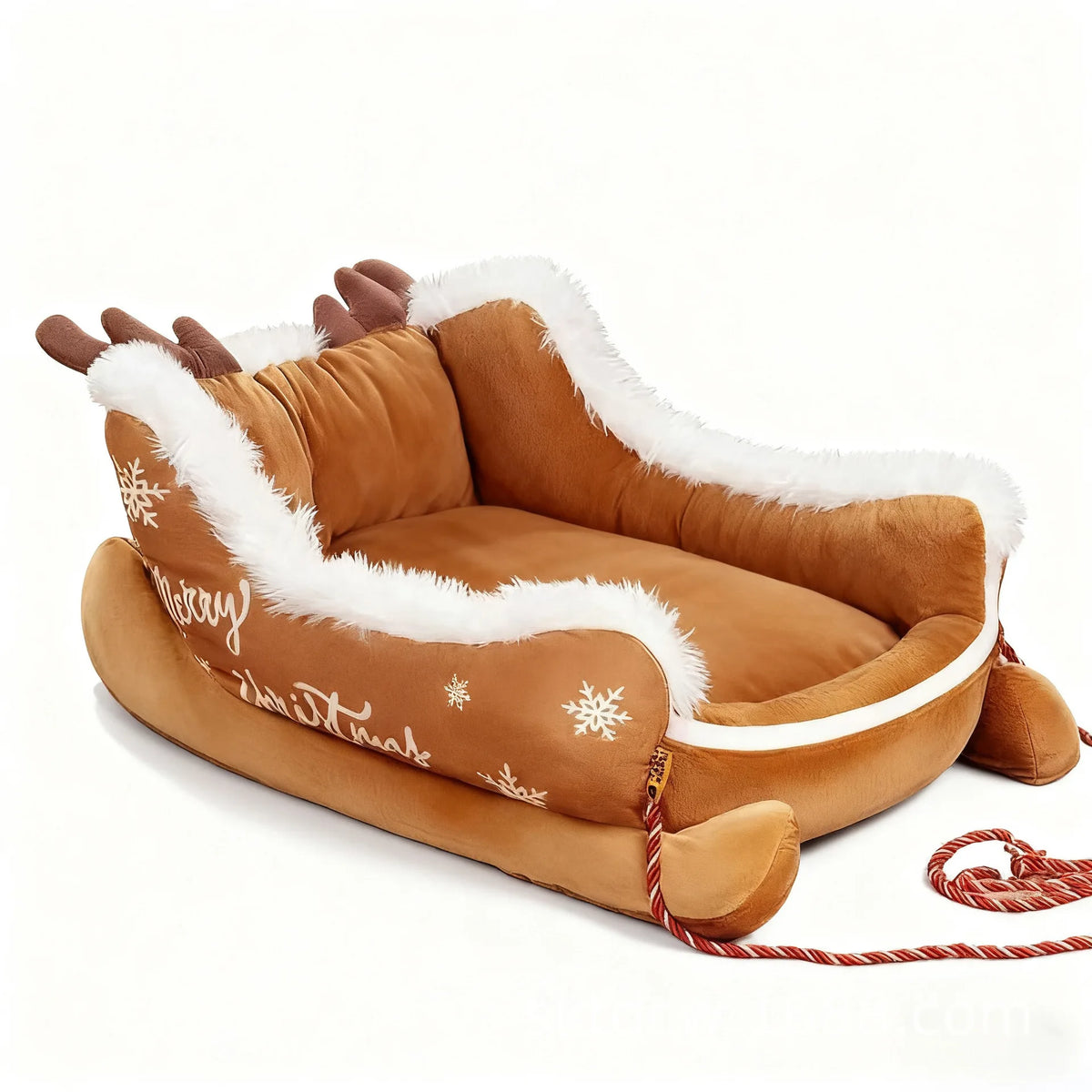 Panier Traîneau de Noël pour Chien et Chat — Peluche Chaude