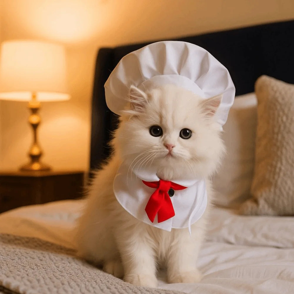 Toque de Chef pour Chien et Chat — Chapeau Ajustable