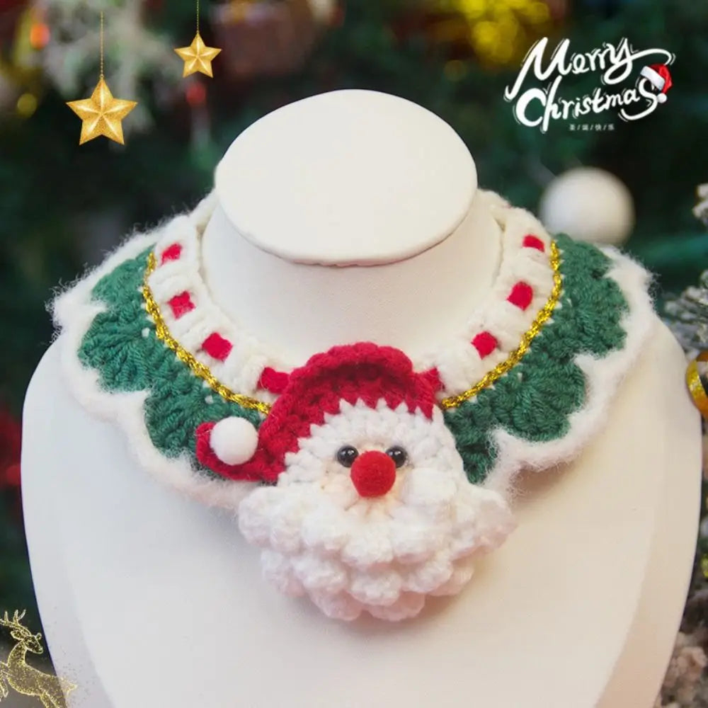Collier de Noël Tricoté pour Chien et Chat — Laine et Motifs Festifs