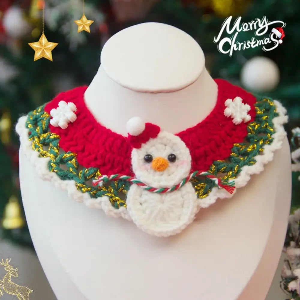 Collier de Noël Tricoté pour Chien et Chat — Laine et Motifs Festifs