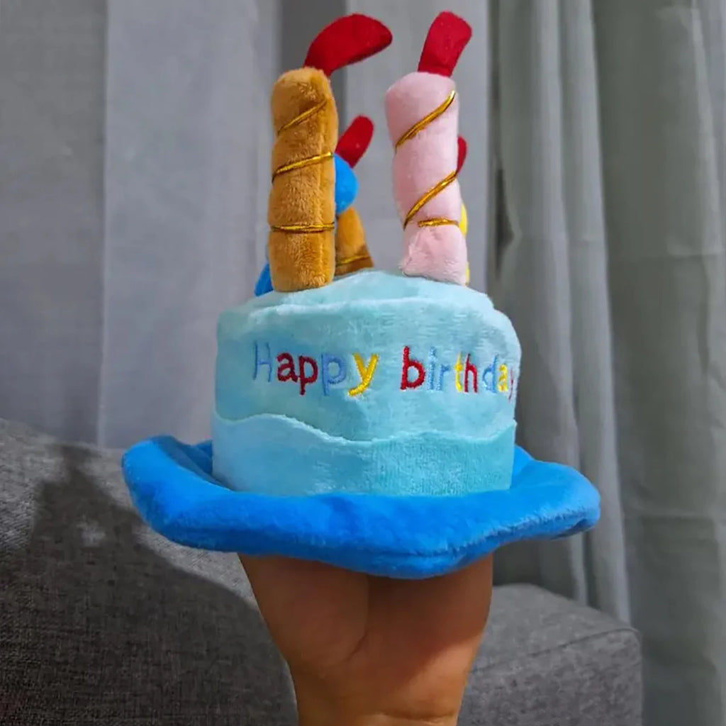 Chapeau d'Anniversaire pour Chien et Chat — Gâteau et Bougies