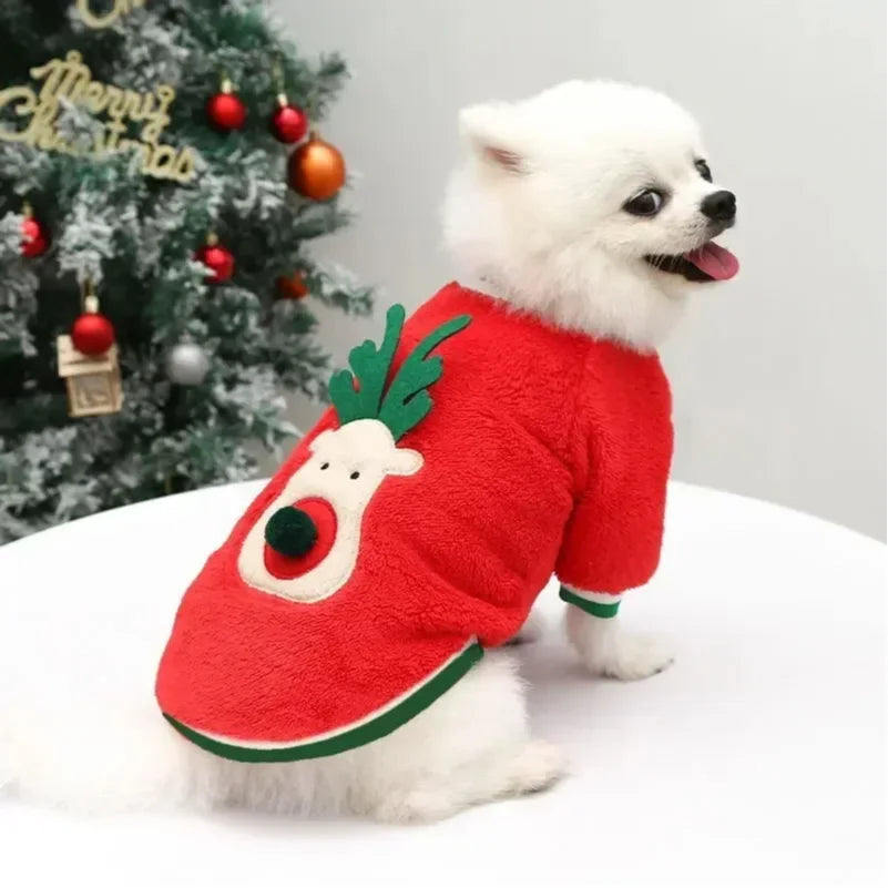 Manteau d'Hiver de Noël pour Chien et Chat — Doublé et Chaud
