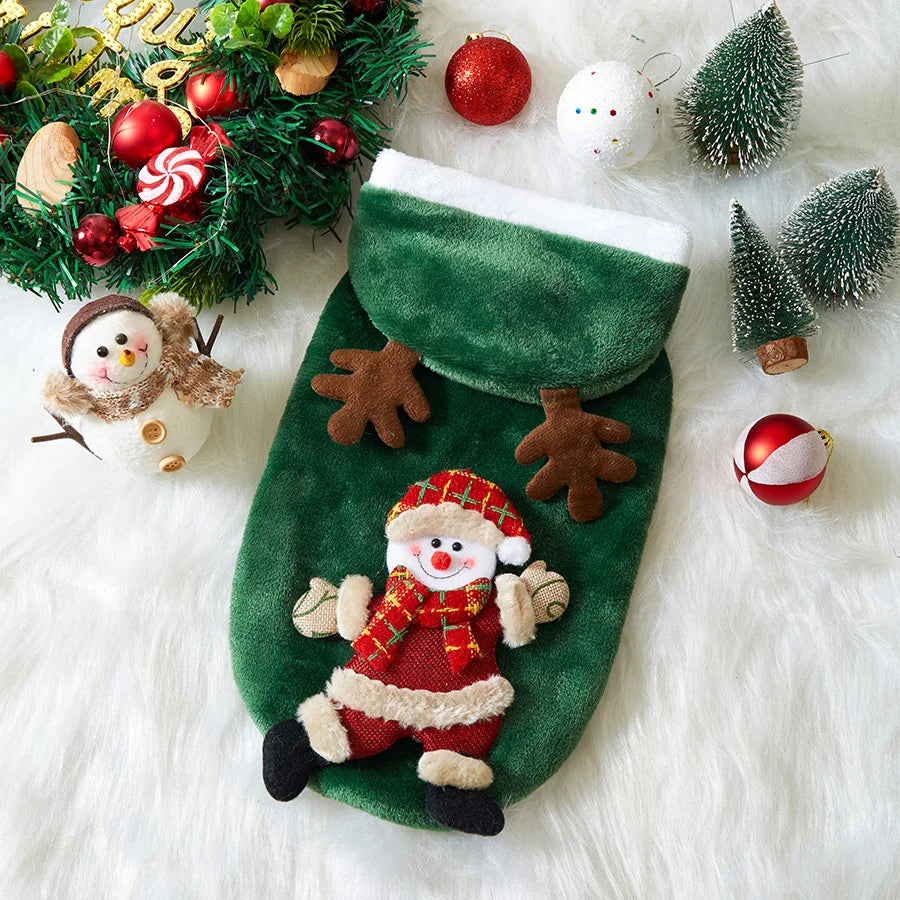 Sweat à Capuche de Noël pour Chien et Chat — Flanelle Chaude