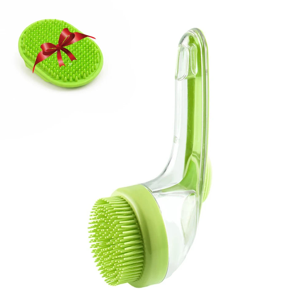 Brosse de Bain pour Chien — Distributeur de Shampoing Intégré