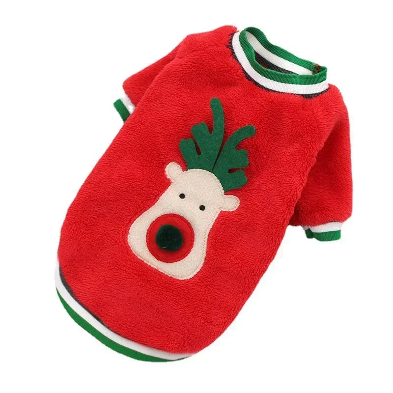 Manteau d'Hiver de Noël pour Chien et Chat — Doublé et Chaud