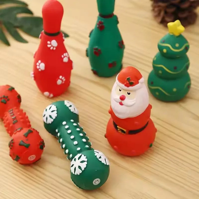 Jouet Couineur de Noël pour Chien — Sapin, Flocon et Boule